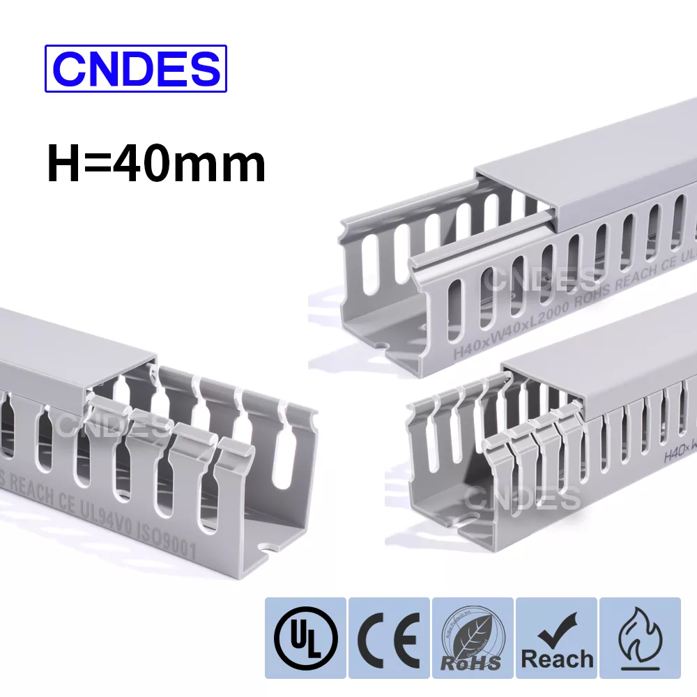 40 mm magasságú hornyolt PVC vezetékes versenycsatorna