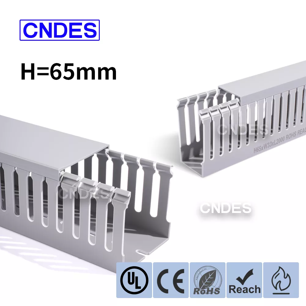 65 mm magasságú hornyolt PVC ipari huzalcsatorna