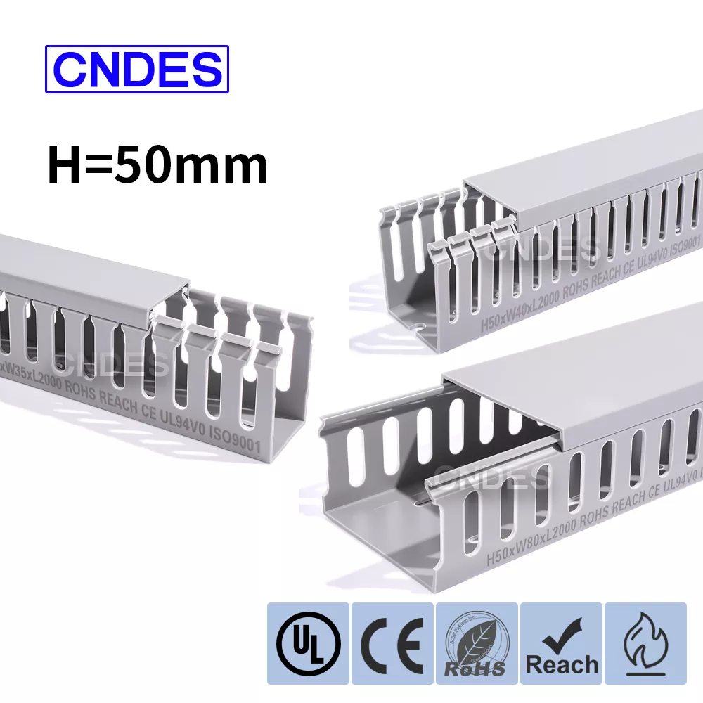 50 mm magasságú hornyolt PVC paneles vezetékcsatorna